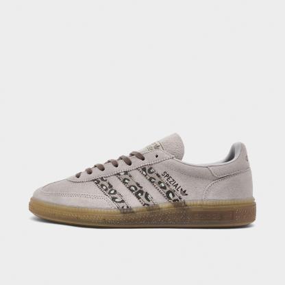 Big Kids' adidas Originals Handball Spezial Casual Shoes - Part 2 - Brown/Leopard - Left shoe facing left. Outside of the shoe.