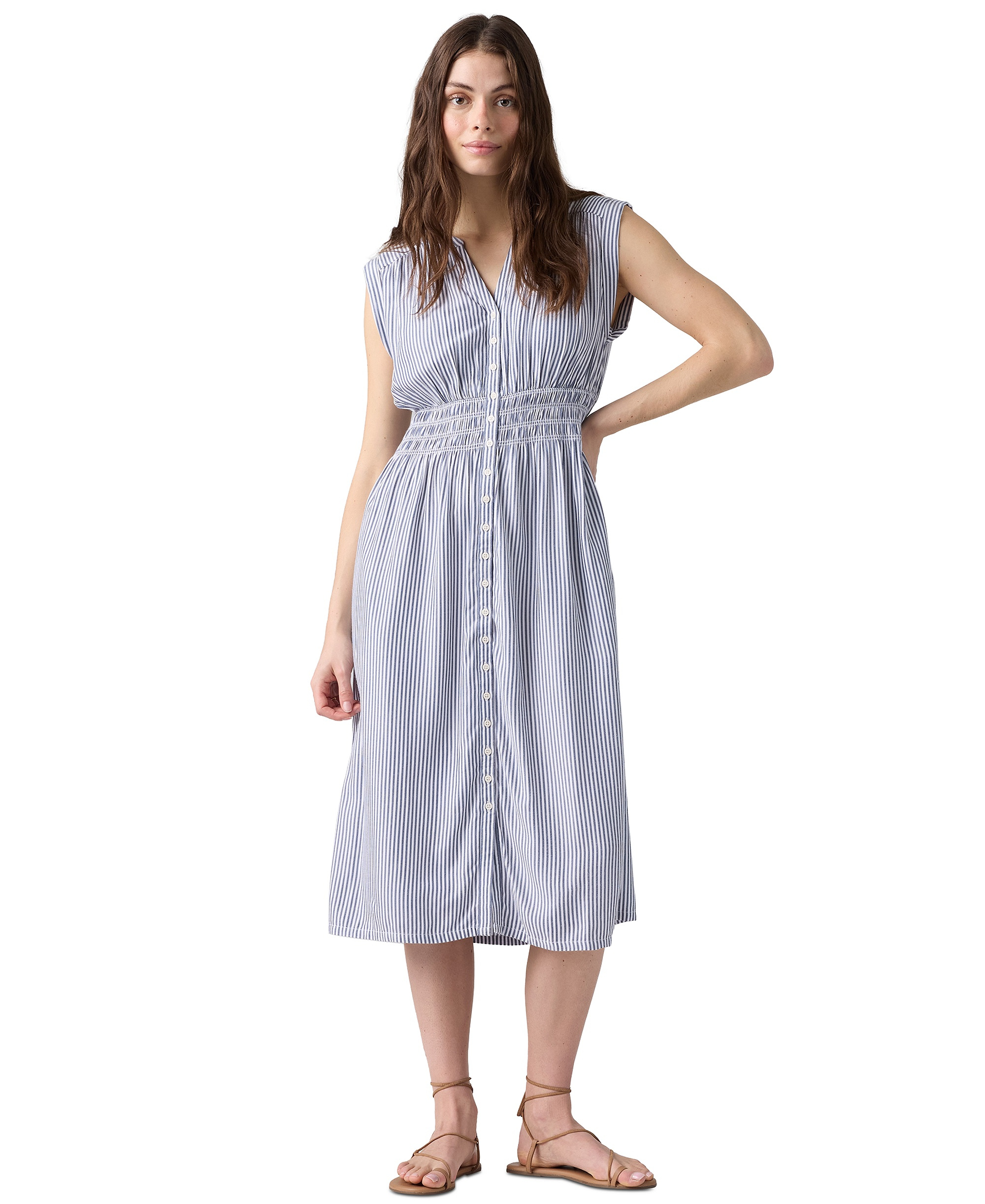 Levi's Women's Beatrice Button-Front Midi Dress - Hadley Stripe D49349