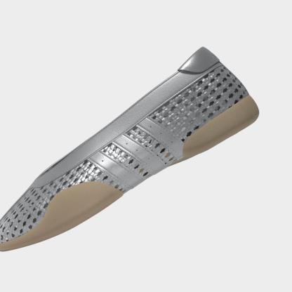 Women's adidas Originals Taekwondo Mei Ballet Casual Shoes - Silver Metallic/Silver Metallic/Gum - Detail shot