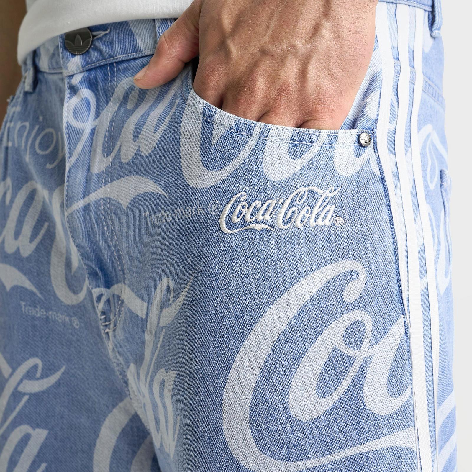 Men's adidas Originals x Coca-Cola Loose Denim Shorts - Indigo Denim - view 5