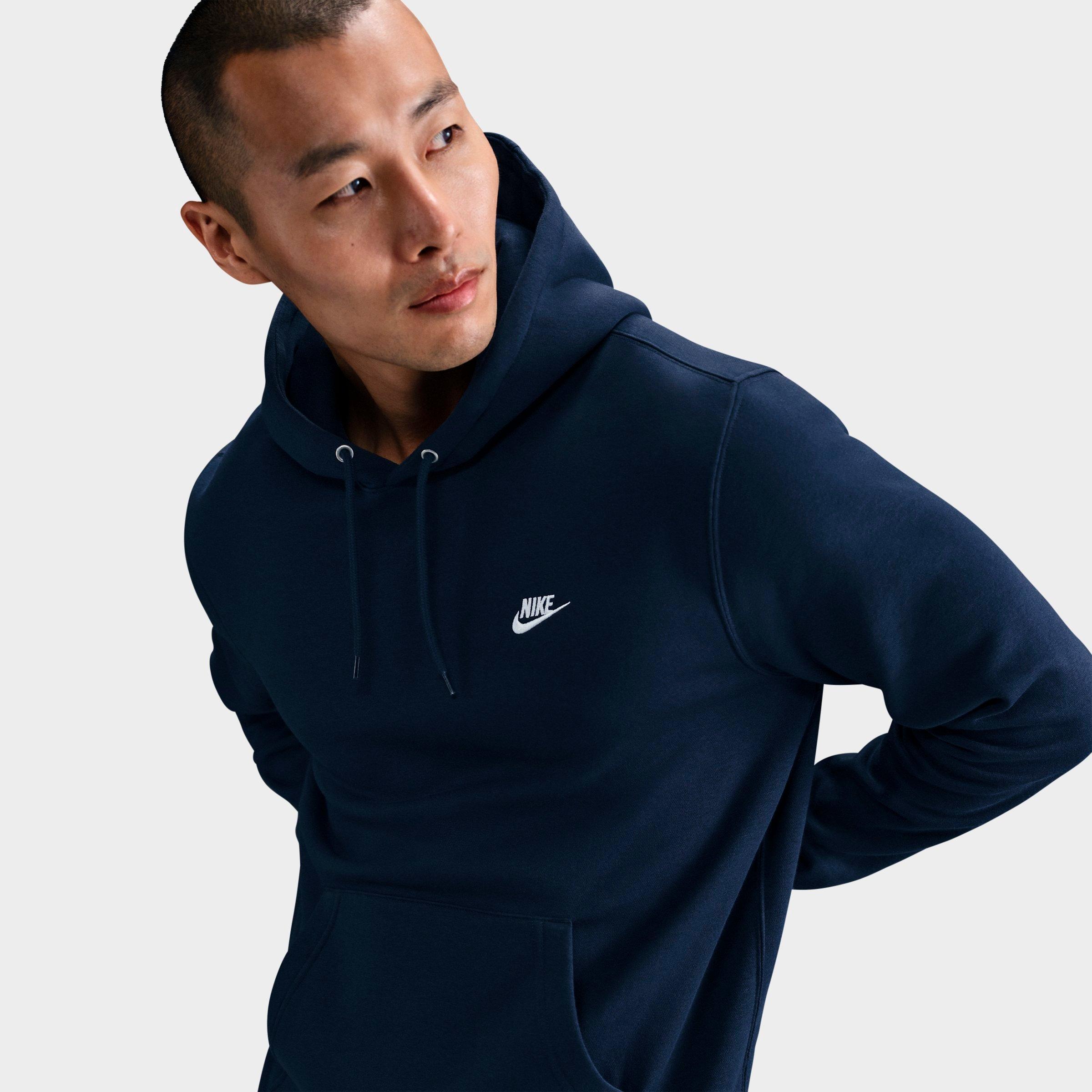 Men's Nithtke Club Fleece Premium Embroidered Pullover Hoodie - Part 1 - Obsidian/Obsidian/White