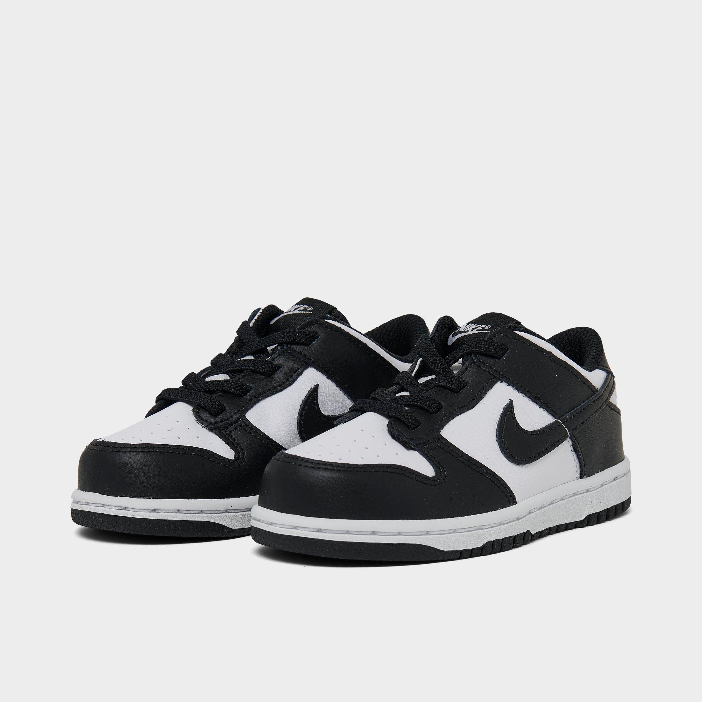 Kids' Toddler Nithtke Dunk Low Casual Shoes - White/Black/White - Both shoes facing left