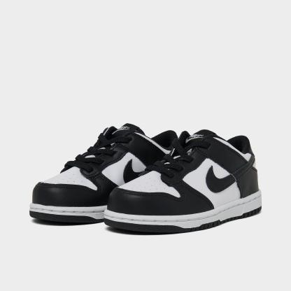 Kids' Toddler Nithtke Dunk Low Casual Shoes - White/Black/White - Both shoes facing left