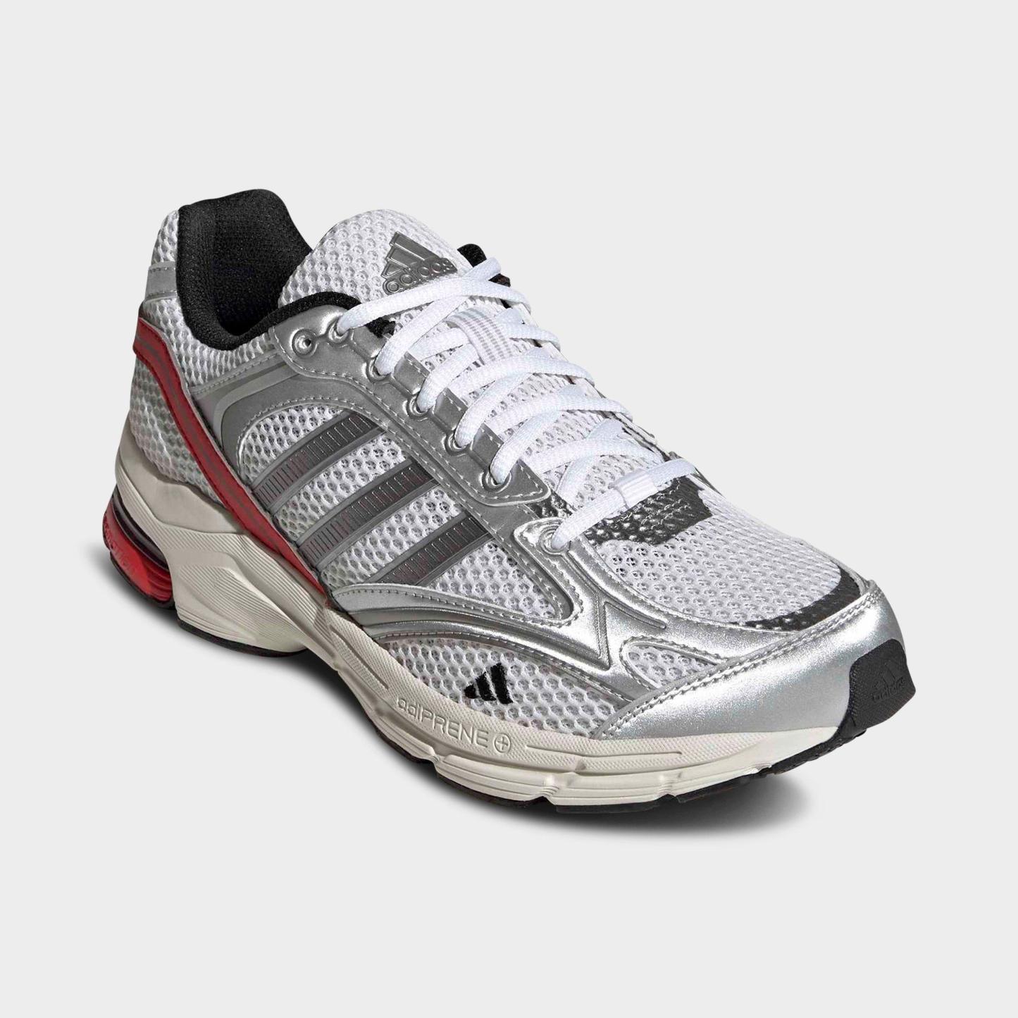 Men's adidas Spiritain 2000 Casual Shoes - Part 1 - White/Iron Metallic/Better Scarlet - Both shoes facing left
