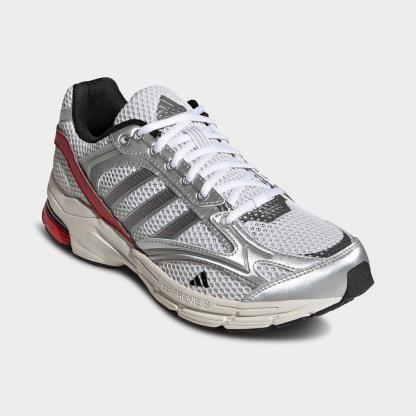 Men's adidas Spiritain 2000 Casual Shoes - Part 1 - White/Iron Metallic/Better Scarlet - Both shoes facing left