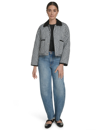 Levi's Women's Diamond Quilted Jacket - Black/white Gingham