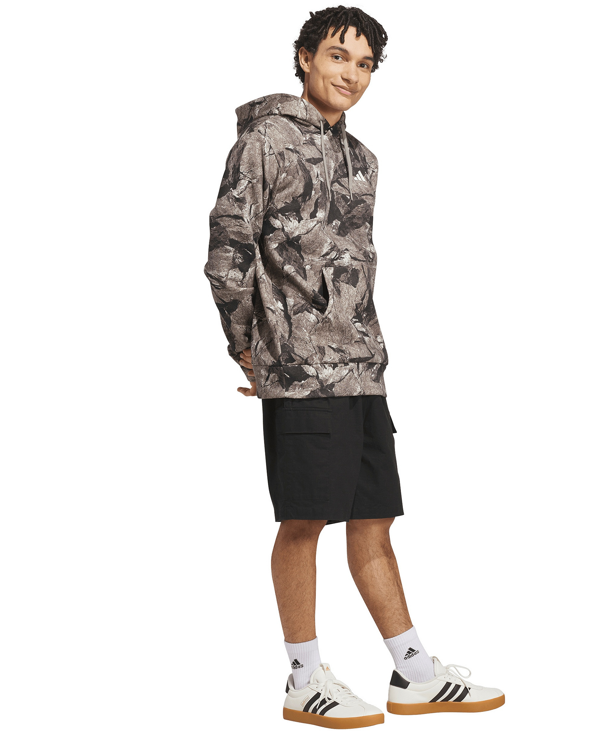 adidas Men's Rock Camo Graphic Pullover Hoodie - Silver Pebble