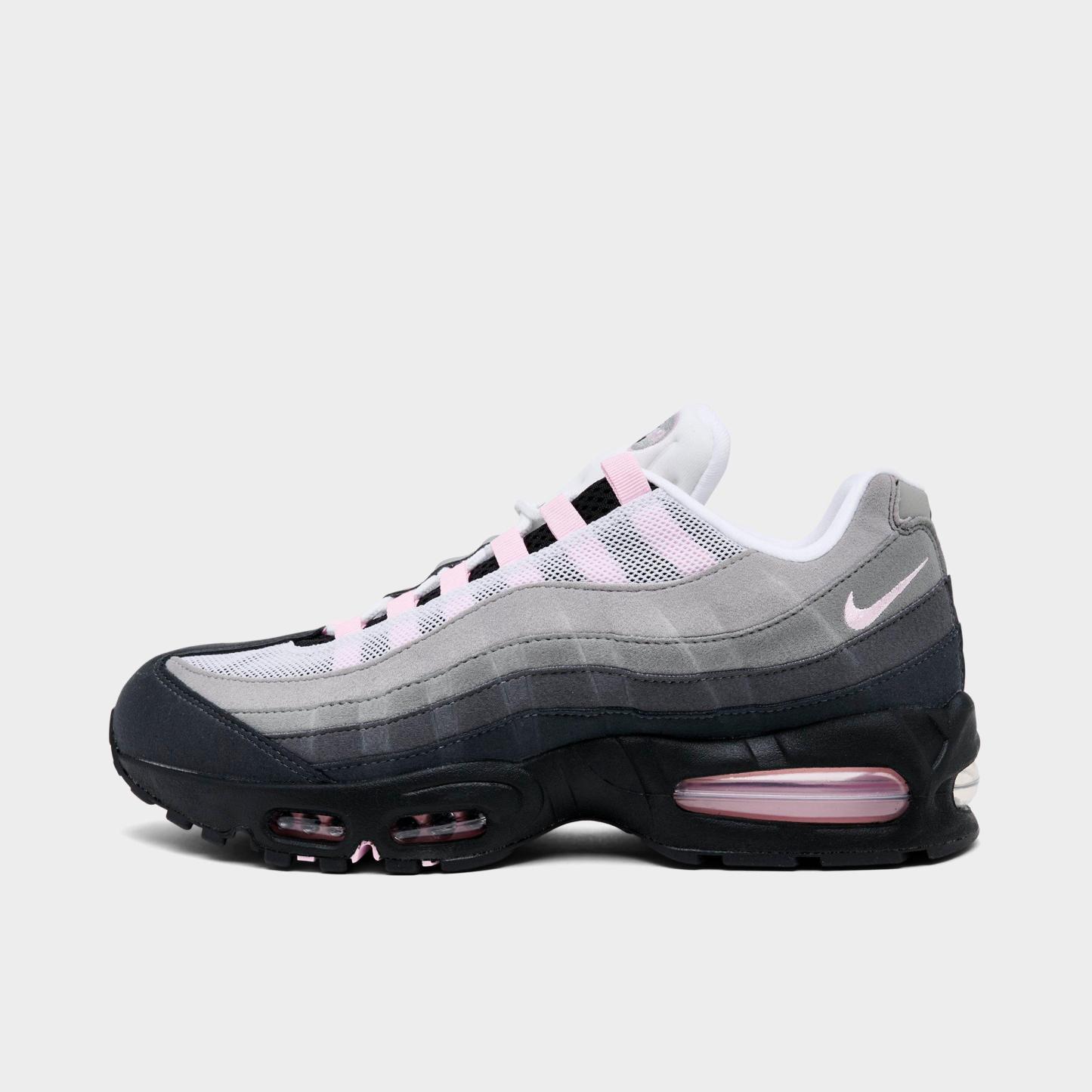 Men's Nithtke Air Max 95 Big Bubble Scorpion Casual Shoes - Part 3 - Black/Pink Foam/White/Reflective Silver - Left shoe facing left. Outside of the shoe.