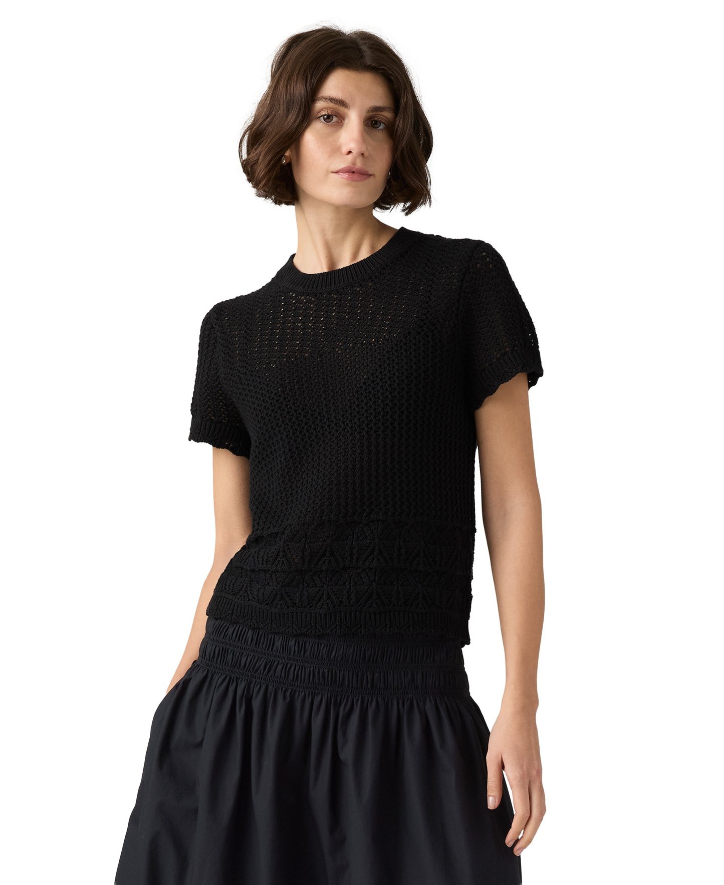 Levi's Women's Isabelle Crochet Short-Sleeve Sweater - Anthracite Night