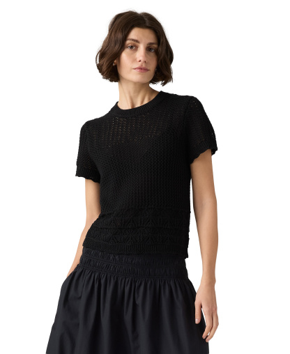 Levi's Women's Isabelle Crochet Short-Sleeve Sweater - Anthracite Night