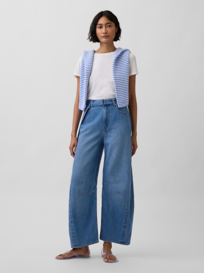 High Rise Horseshoe Jeans - Medium indigo