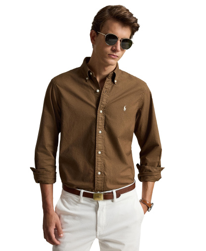 Polo Ralph Lauren Men's Classic-Fit Plaid Brushed Oxford Shirt - Chestnut