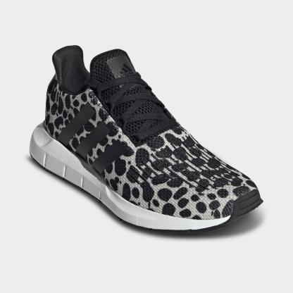 Women's adidas Swift Run 1.0 Casual Shoes - Beige/Core Black/Cloud White - Both shoes facing left