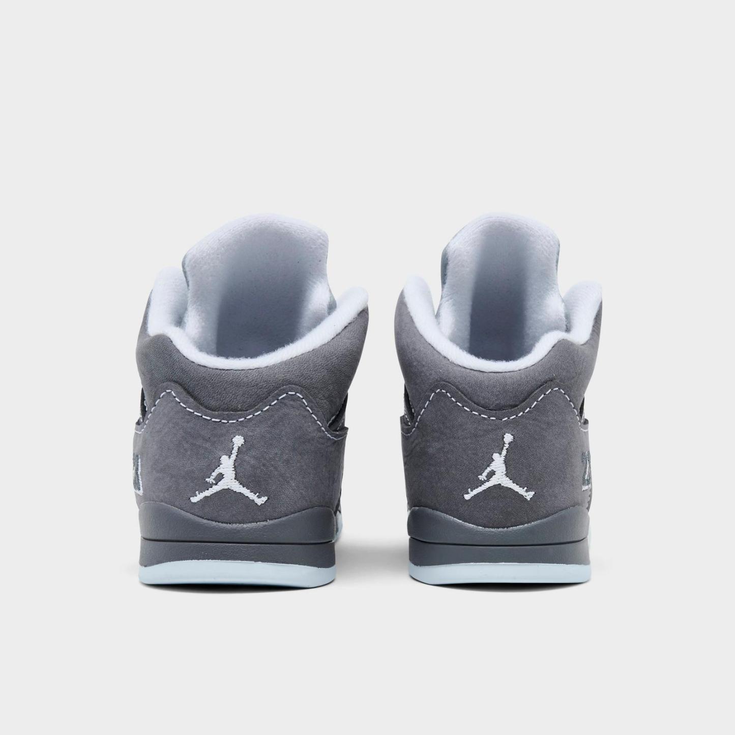 Kids' Toddler Air Jordan Retro 5 Basketball Shoes - Light Graphite/White/Wolf Grey - view 4