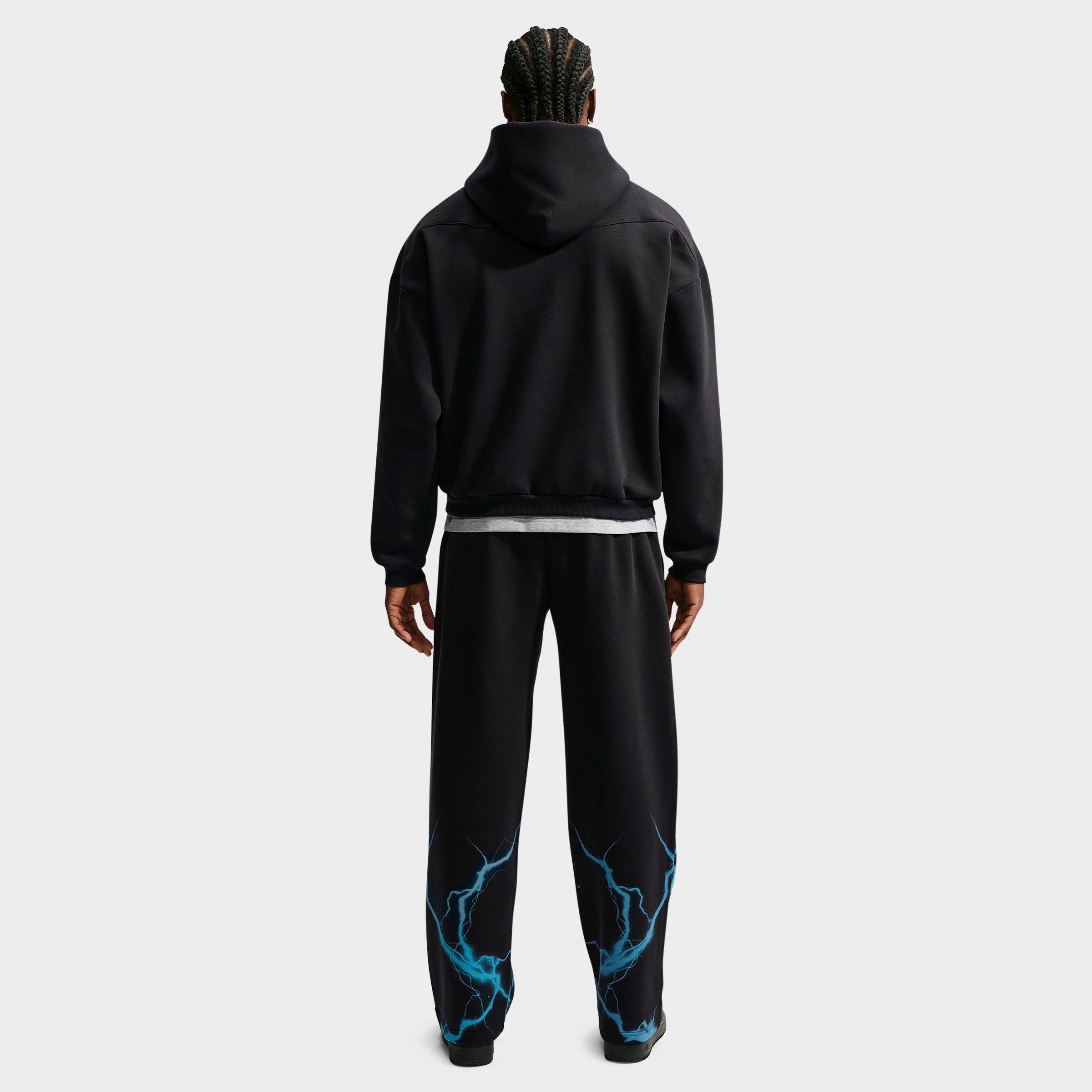 Men's Nithtke Standard Issue Brushed Skull Basketball Pants - Black/Light Current Blue/Pale Ivory