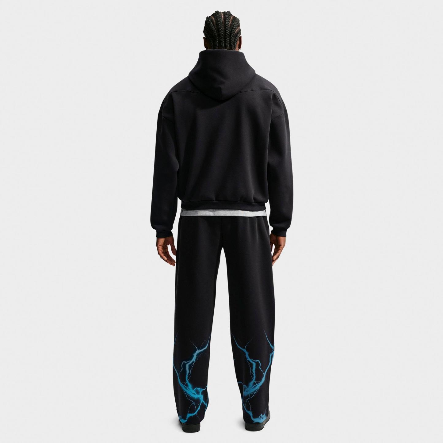 Men's Nithtke Standard Issue Brushed Skull Basketball Pants - Black/Light Current Blue/Pale Ivory
