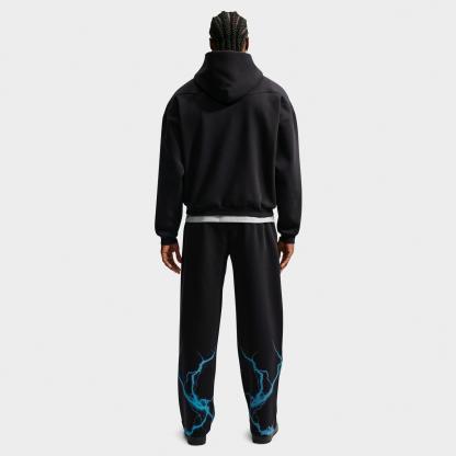 Men's Nithtke Standard Issue Brushed Skull Basketball Pants - Black/Light Current Blue/Pale Ivory