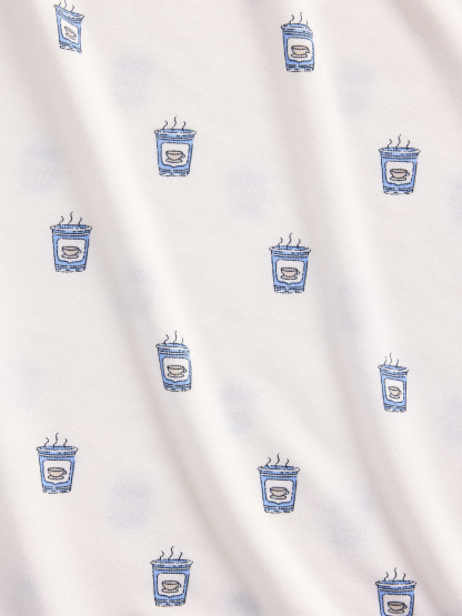 SoftMade Modal PJ Pants - Off white coffee cup print