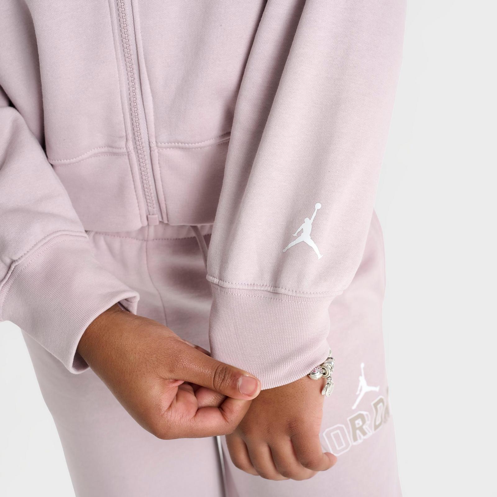 Girls' Big Kids' Jordan Letterman Full-Zip Hoodie - Particle Rose - view 6