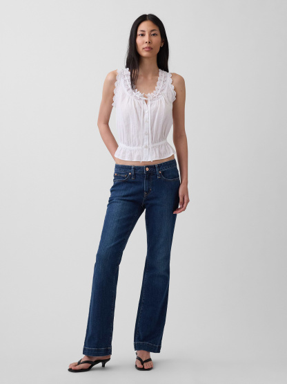 Low Rise Long & Lean Split-Hem Jeans - Dark indigo