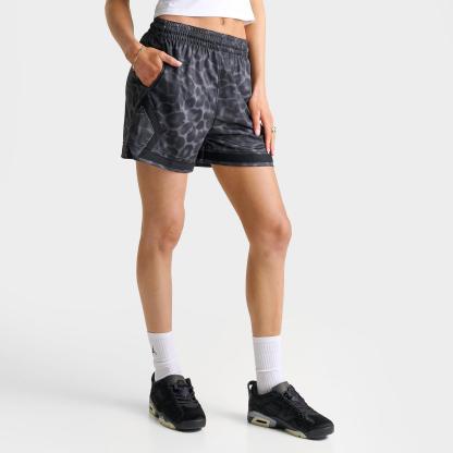 Women's Jordan Sport Leopard Print 4" Diamond Basketball Shorts - Black/Black - view 1