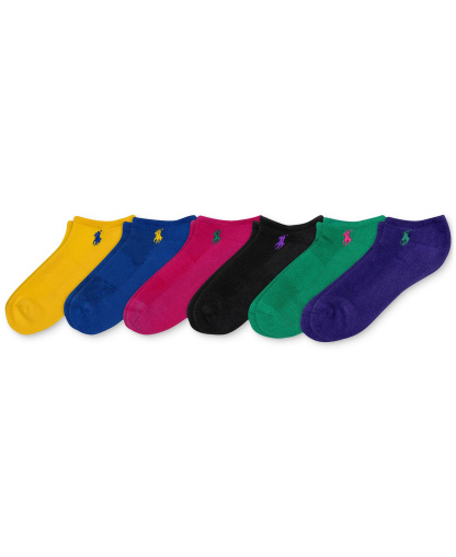 Polo Ralph Lauren Women's 6-Pk. Cushion Low-Cut Socks - Multi Bright Assortment