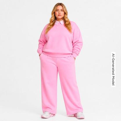 Women's Nithtke Studio Fleece Medium-Weight Wide-Leg Pants - Pink Rise/Sail