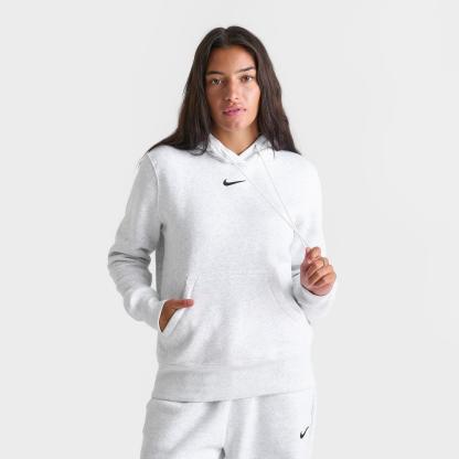 Women's Nike Sportswear Phoenix Fleece Pullover Hoodie - Birch Heather/Black