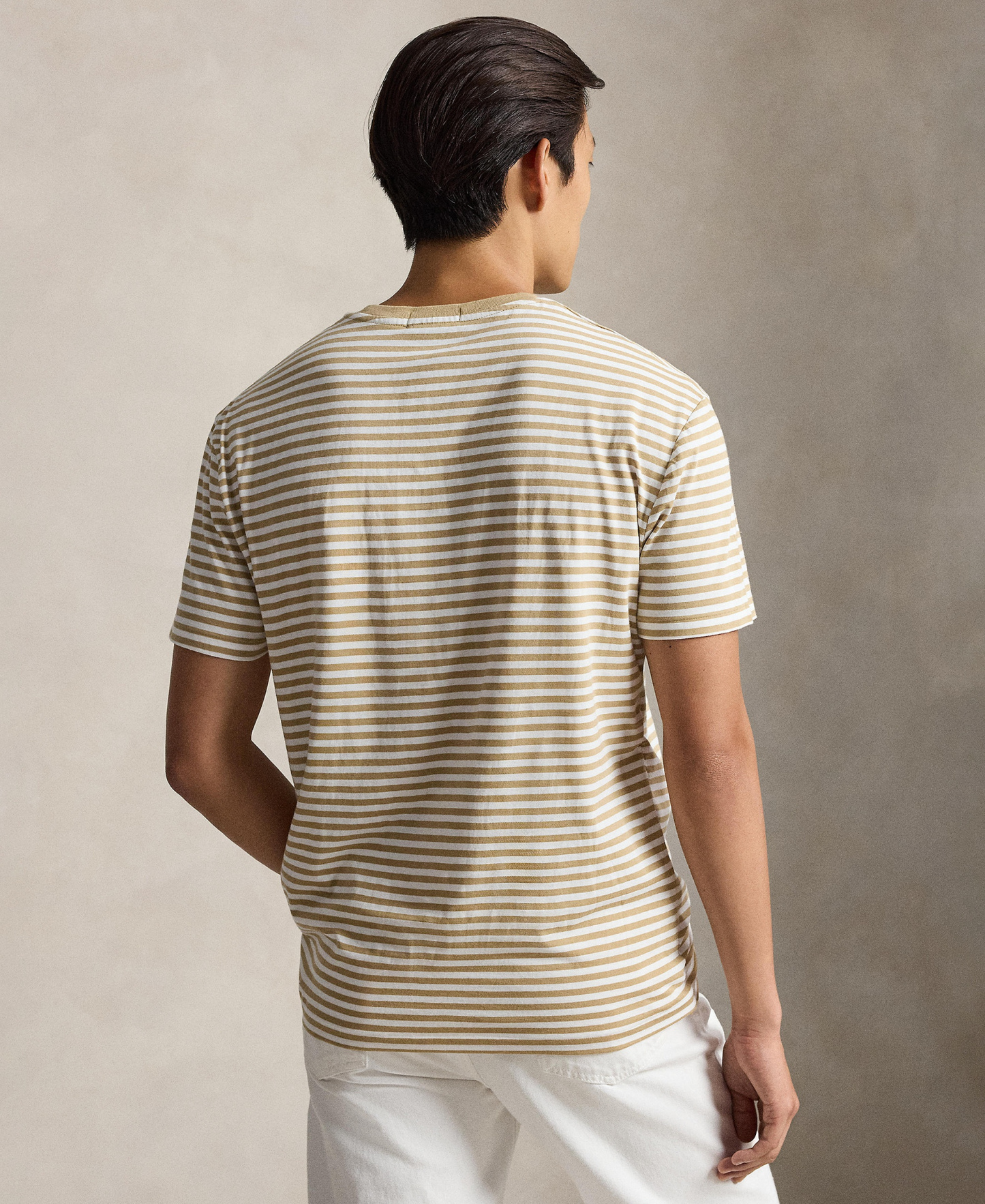 Polo Ralph Lauren Men's Classic-Fit Stripe T-Shirt - Vintage Khaki/White