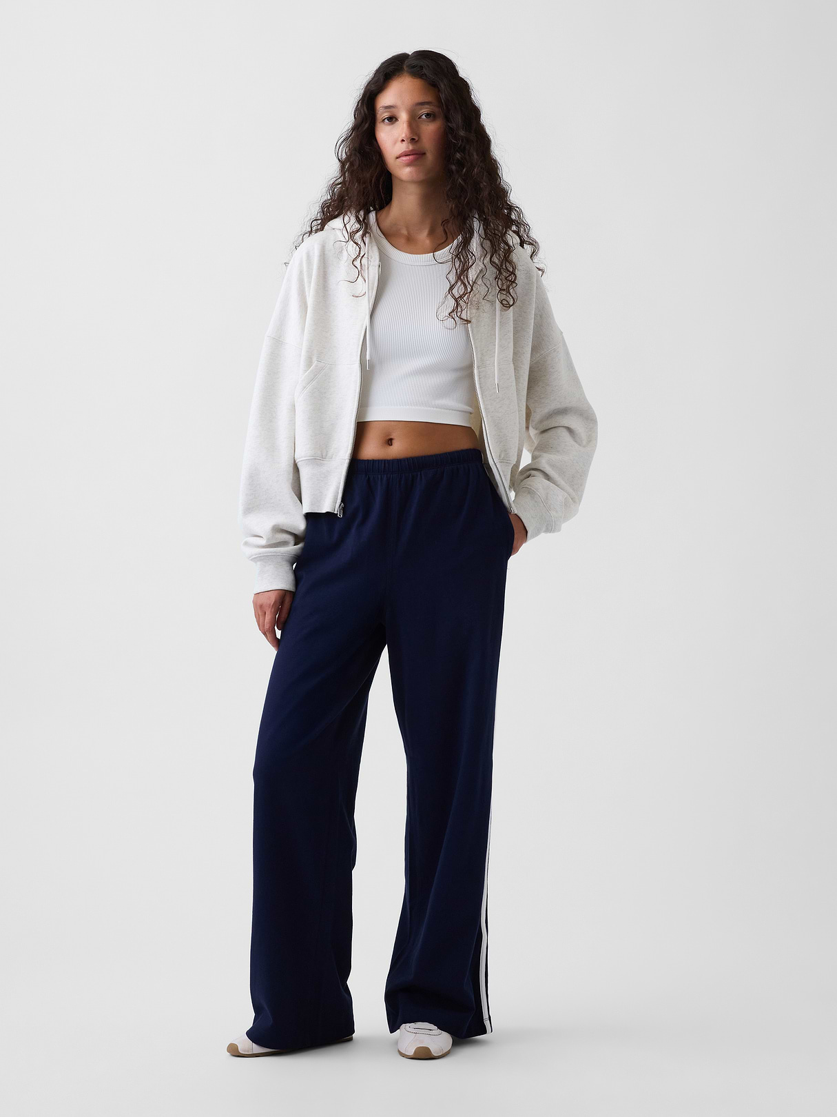 Knit Relaxed Track Pants - Navy blue uniform