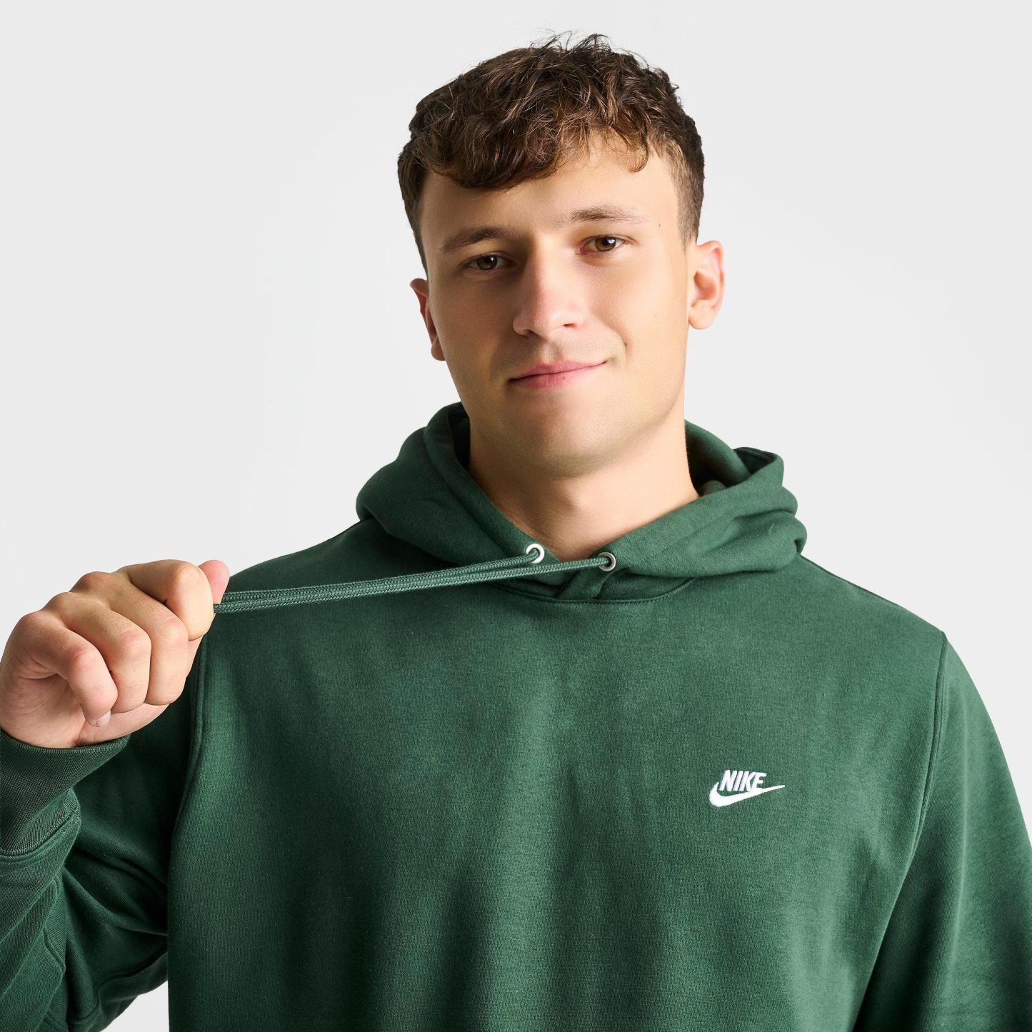 Men's Nithtke Club Fleece Premium Embroidered Pullover Hoodie - Part 2 - Fir/Fir/White