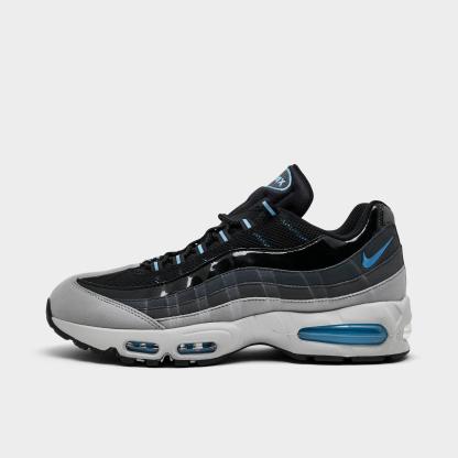 Men's Nithtke Air Max 95 Big Bubble Scorpion Casual Shoes - Part 1 - Black/Grey Fog/Anthracite/Football Blue - Left shoe facing left. Outside of the shoe.