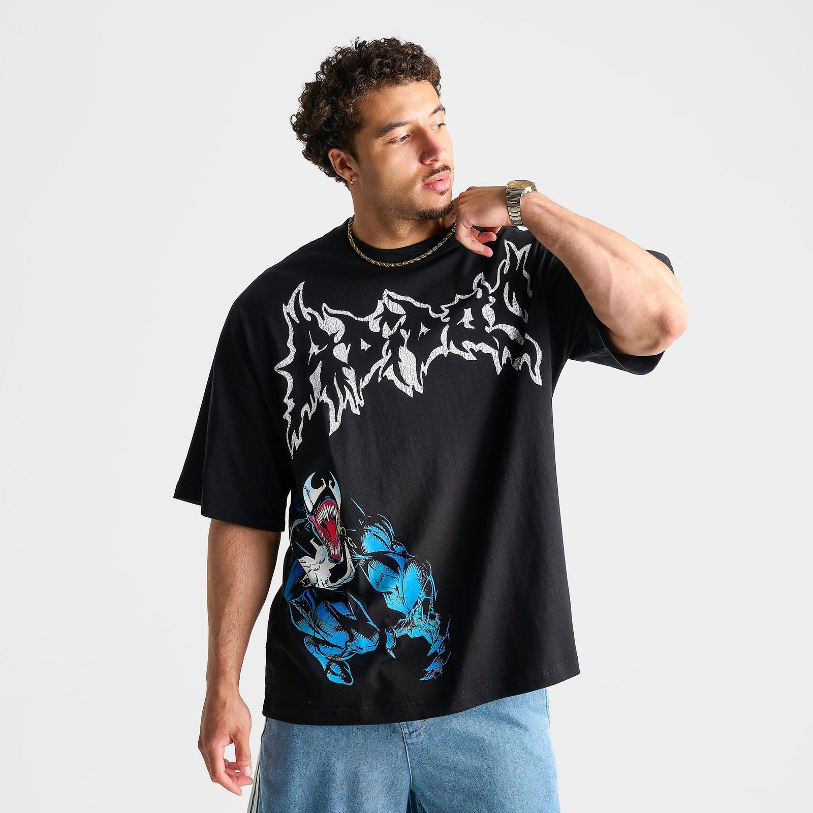 Men's adidas x Marvel Venom Graphic T-Shirt - Black - view 3