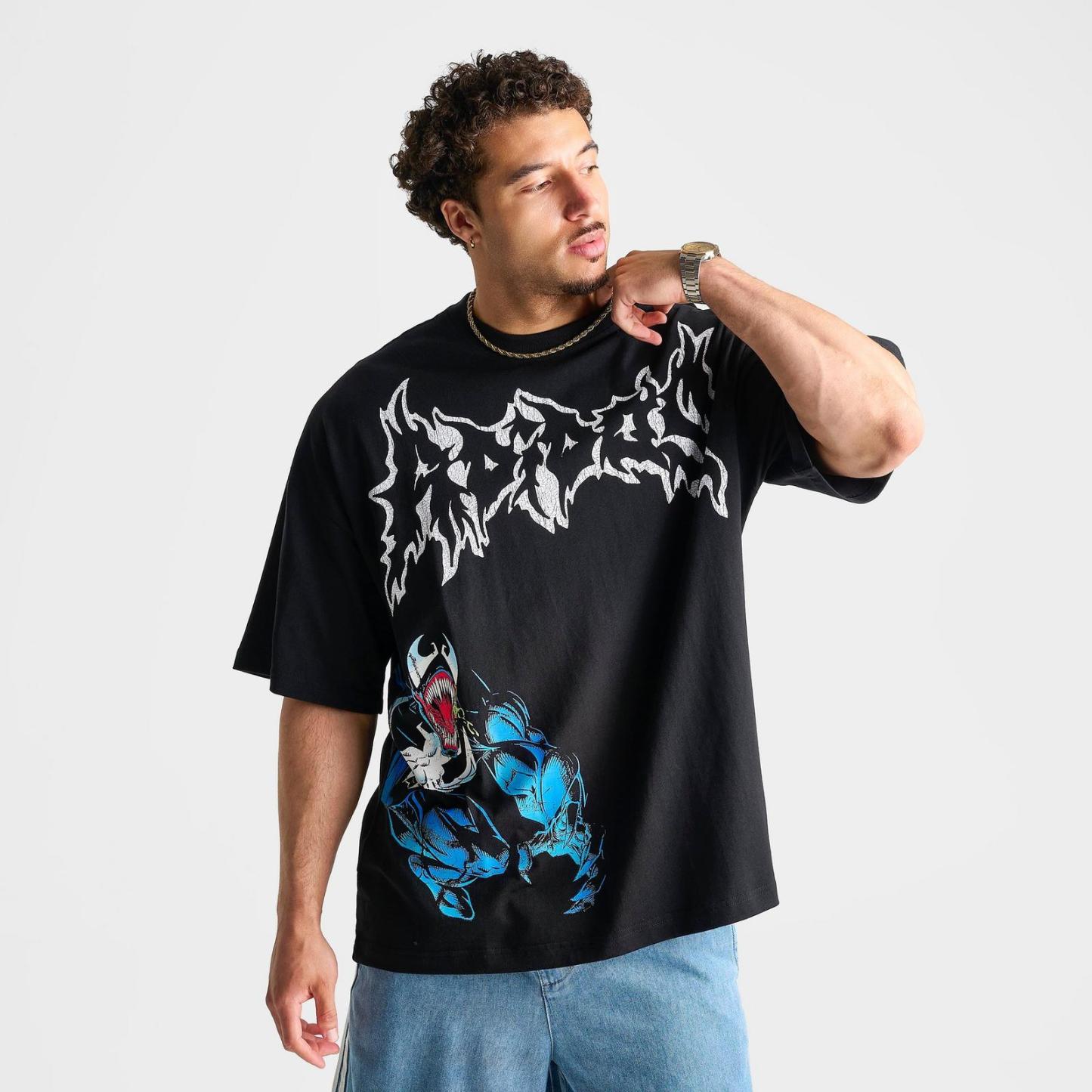 Men's adidas x Marvel Venom Graphic T-Shirt - Black - view 3