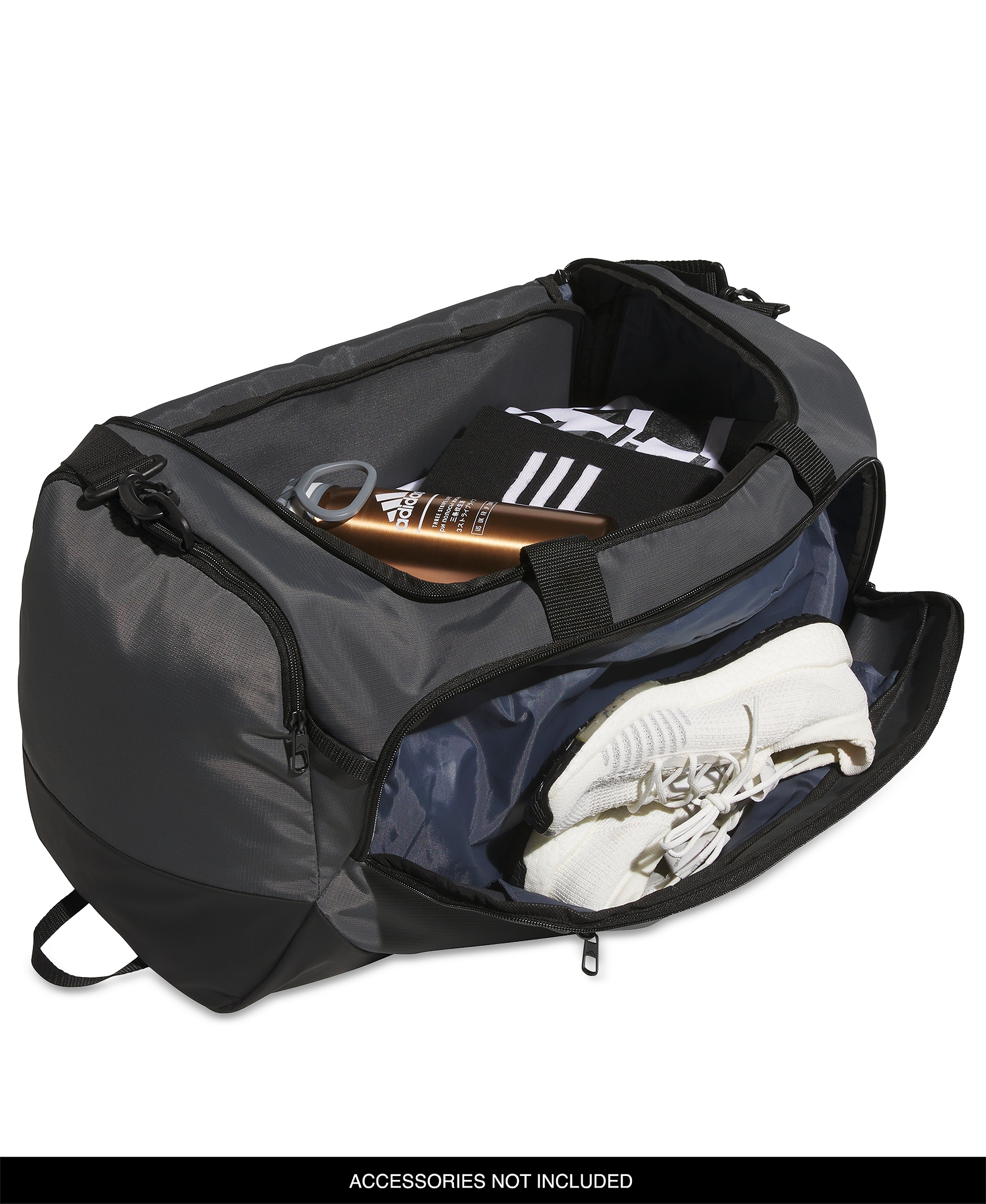 adidas Men's Medium Defender Logo Duffel Bag - Team Dark Gray