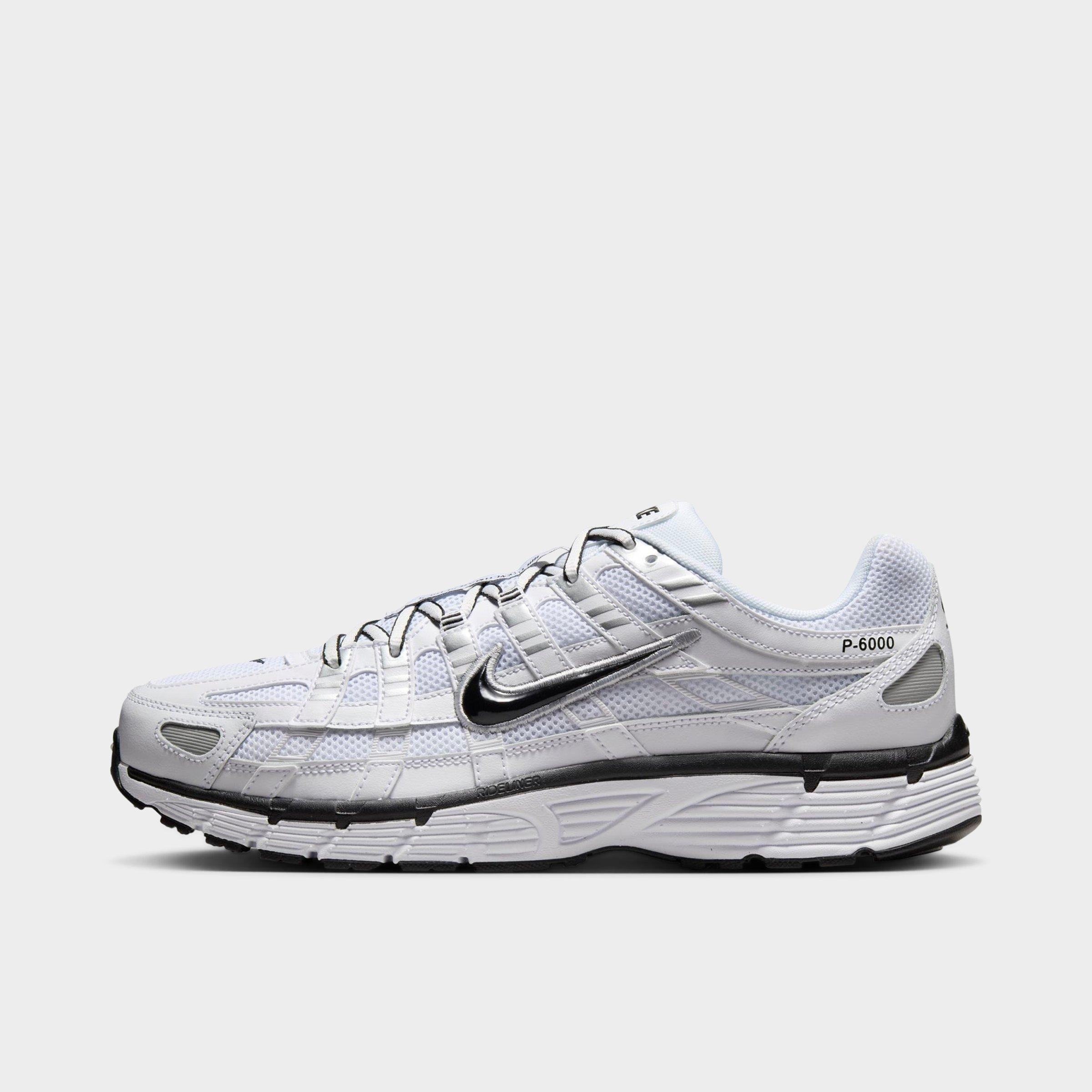 Men's Nithtke P-6000 Casual Shoes - Part 1 - White/Metallic Silver/Black/Black - Left shoe facing left. Outside of the shoe.