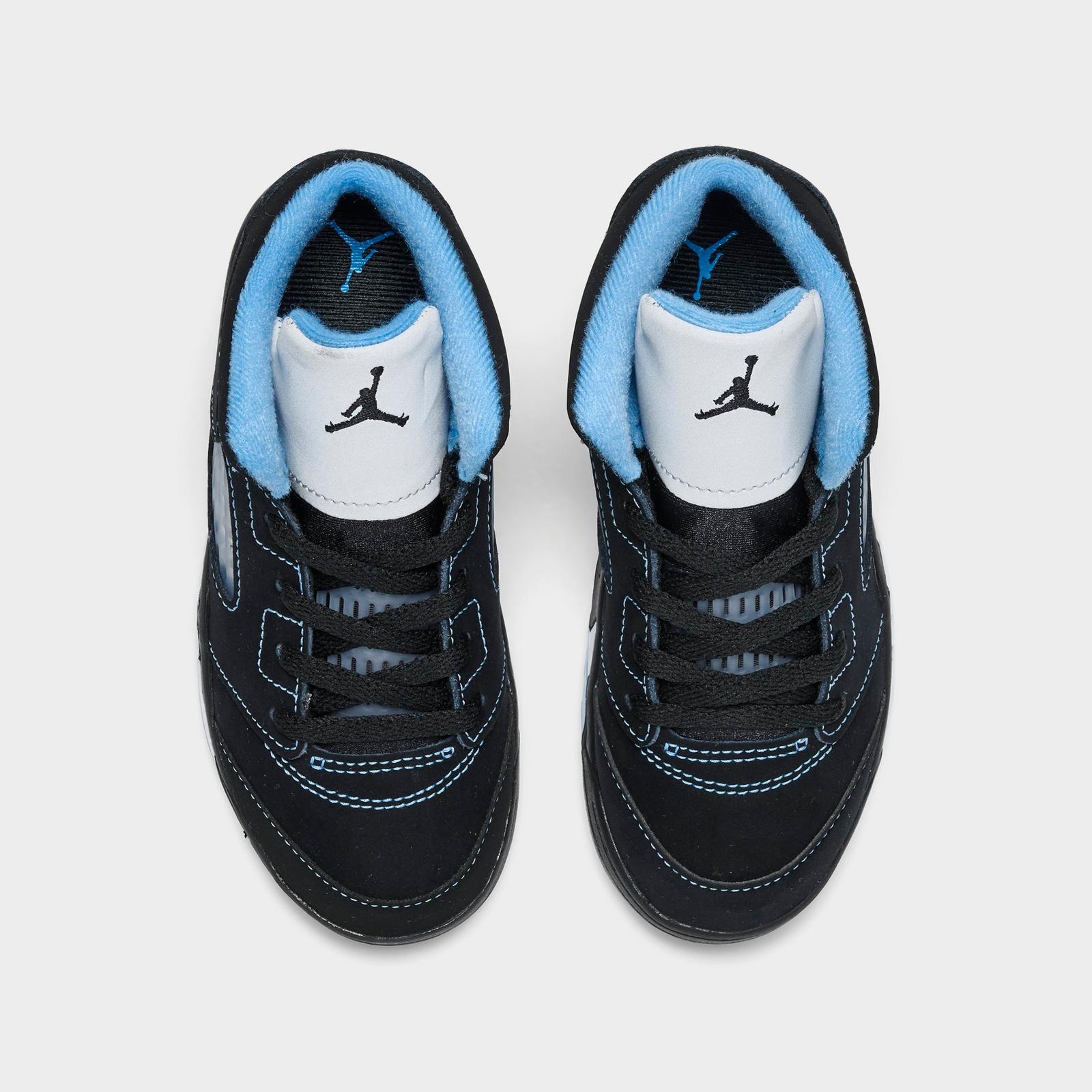 Kids' Toddler Air Jordan Retro 5 Basketball Shoes - Black/University Blue/White - view 5