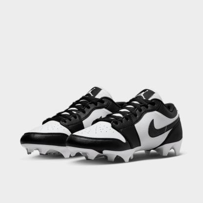 Men's Jordan 1 Low TD Football Cleats - White/Black/Black - view 2