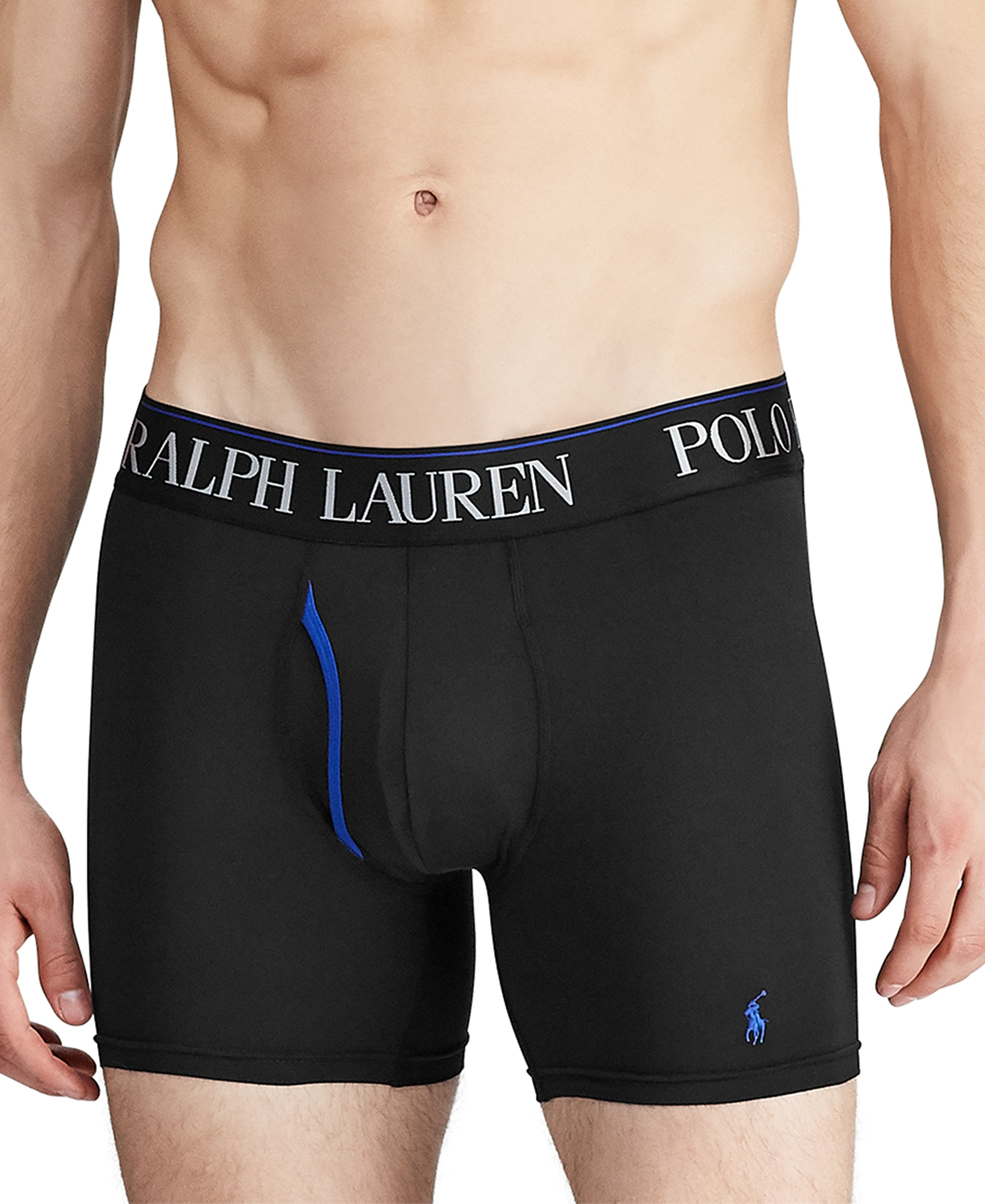 Polo Ralph Lauren Men's 3-Pack 4-D Flex Cool Microfiber Boxer Briefs - Charcoal /Rugby Royal /Polo Black