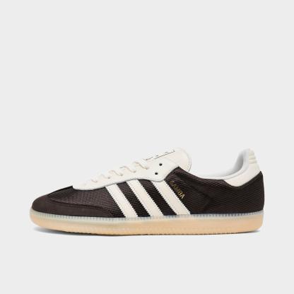 Men's adidas Originals Samba OG Nylon Casual Shoes - Aurora Coffee/Cream - Left shoe facing left. Outside of the shoe.