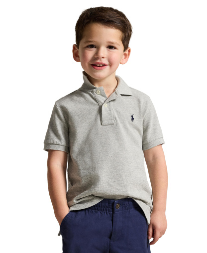 Polo Ralph Lauren Boys' 2T-7 Cotton Mesh Polo Shirt - New Grey Heather