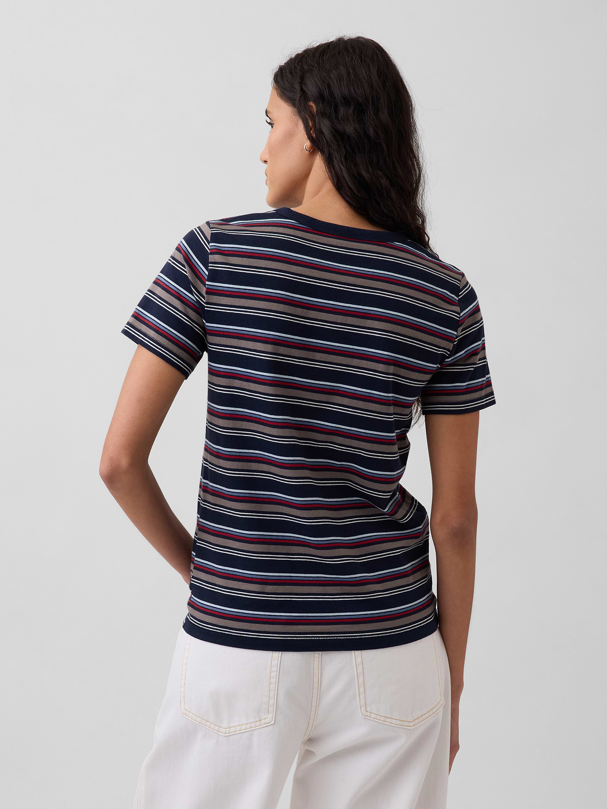 Organic Cotton VintageSoft T-Shirt - Navy blue stripe