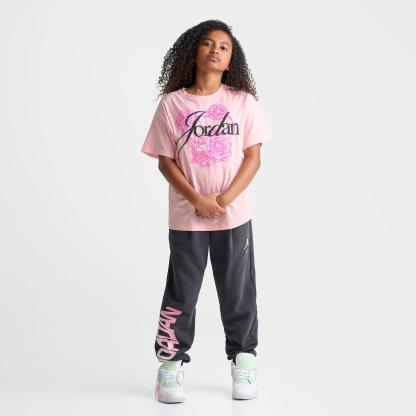 Girls' Big Kids' Jordan Floral Flight T-Shirt - Pink Bloom - view 2