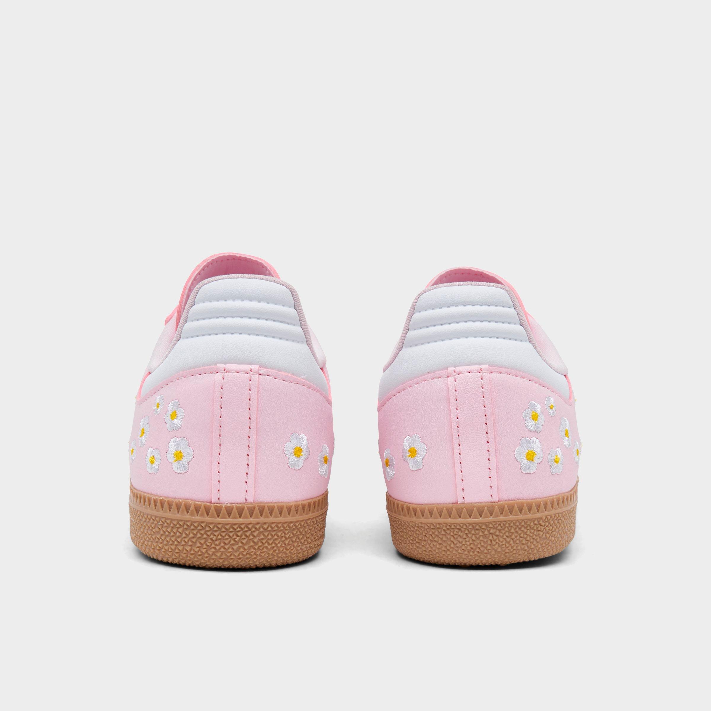 Big Kids' adidas Originals Samba OG Casual Shoes - Part 2 - Clear Pink/White - Back view