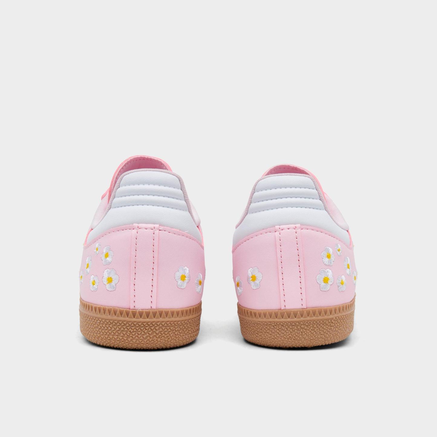 Big Kids' adidas Originals Samba OG Casual Shoes - Part 2 - Clear Pink/White - Back view