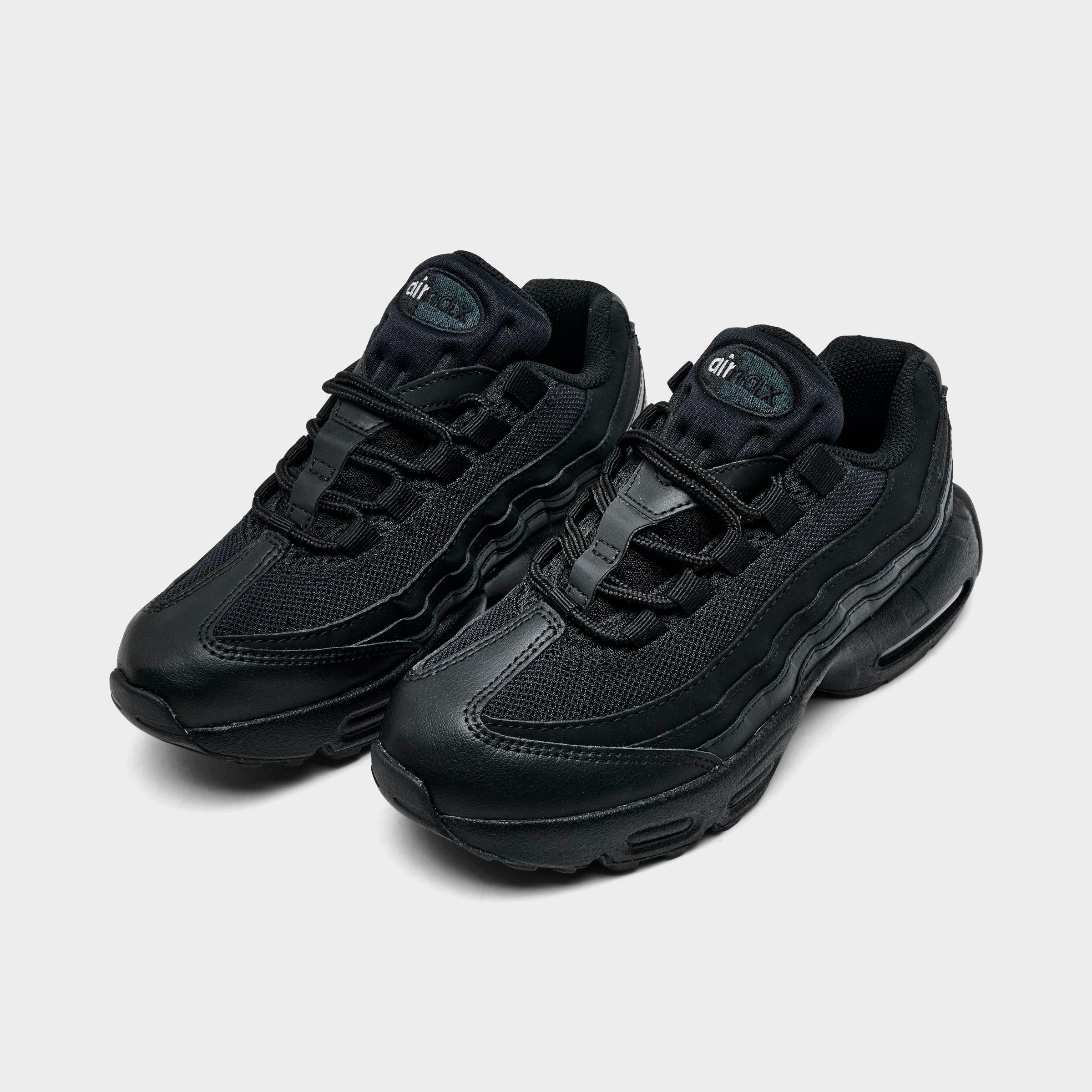 Little Kids' Nithtke Air Max 95 Recraft Casual Shoes - Black/Black/Black - Both shoes facing left