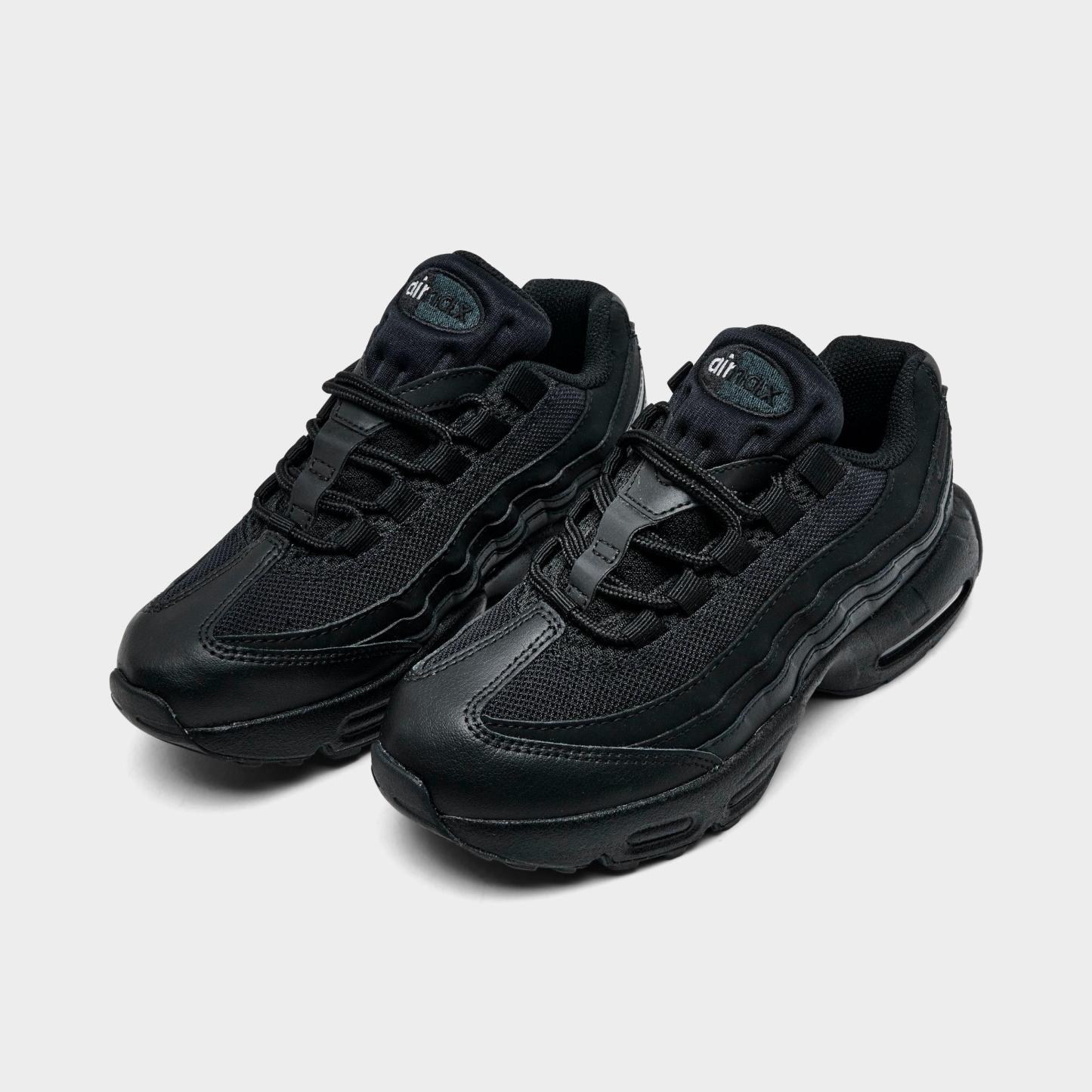 Little Kids' Nithtke Air Max 95 Recraft Casual Shoes - Black/Black/Black - Both shoes facing left
