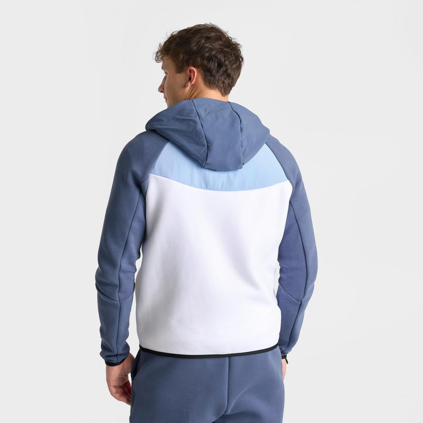 Men's Nike Tech Fleece Windrunner Full-Zip Jacket - White/Psychic Blue/Diffused Blue