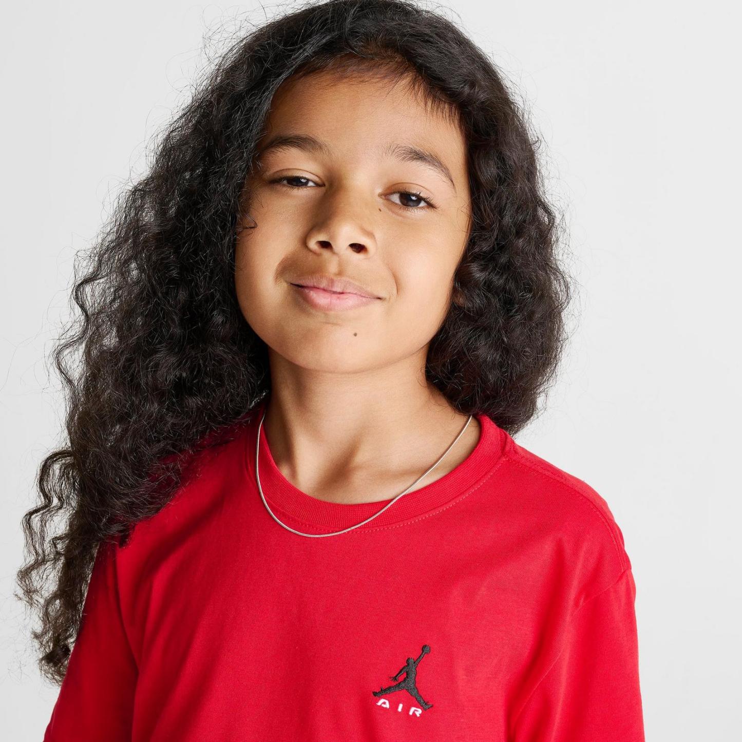 Big Kids' Jordan Brooklyn Essentials Embroidered Jumpman T-Shirt - University Red - view 5