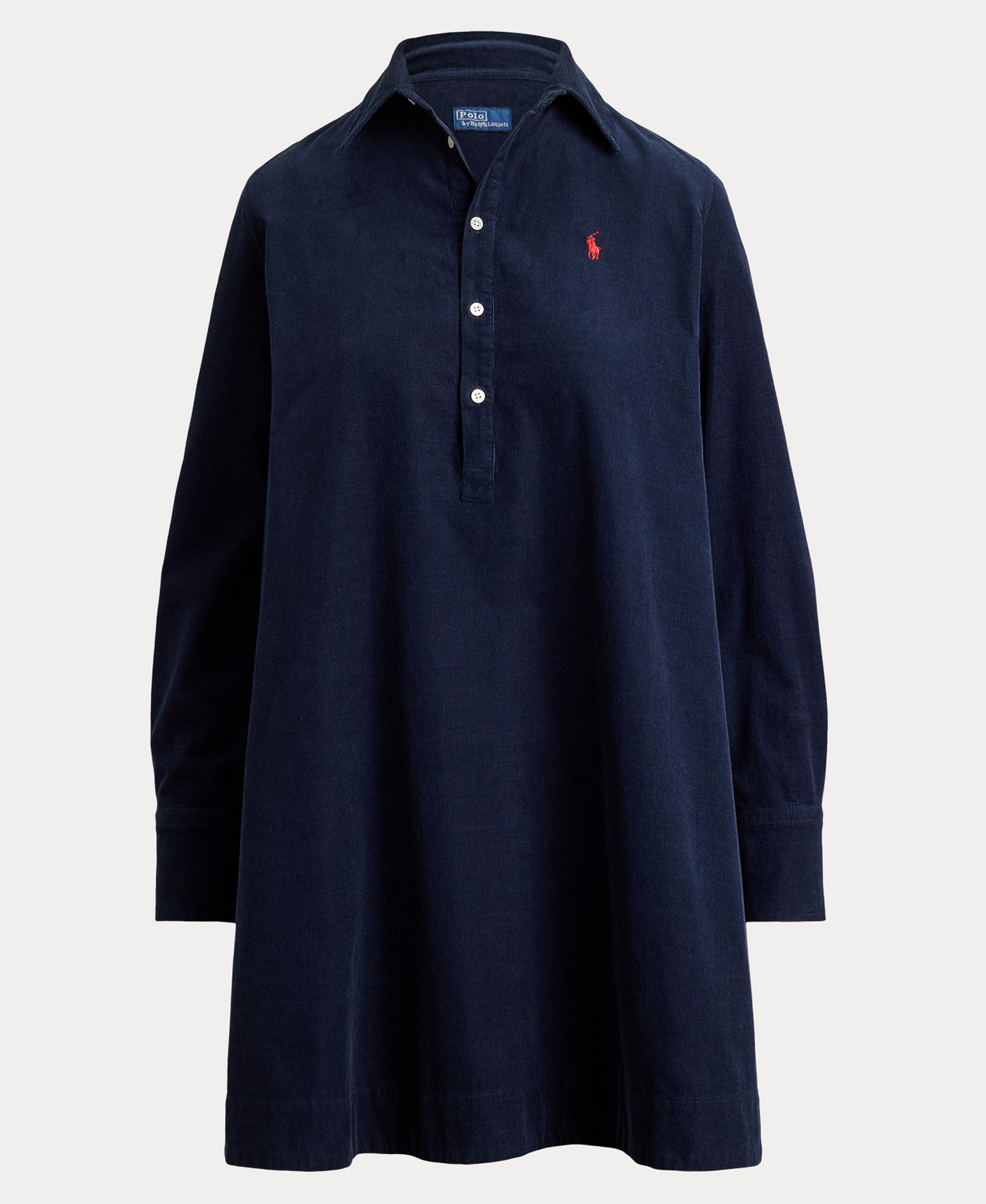 Polo Ralph Lauren Women's Corduroy Pleated Shirt Dress - Navy